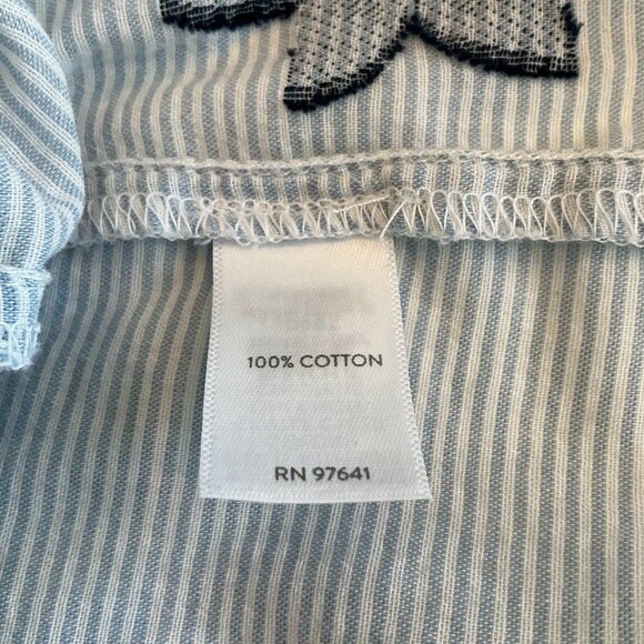 J. Jill, Ruffle Embroidered Scarf Searsucker Blouse, Size XL - Picture 4 of 5